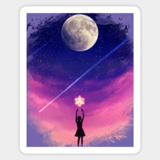 Moon and star Sticker